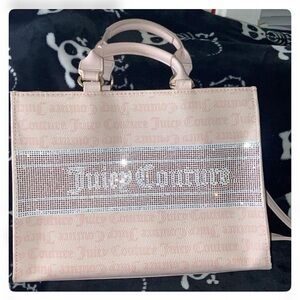 Juicy Couture Pale Pink Sparkle Logo Satchel
